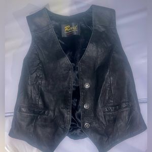Leather biker vest